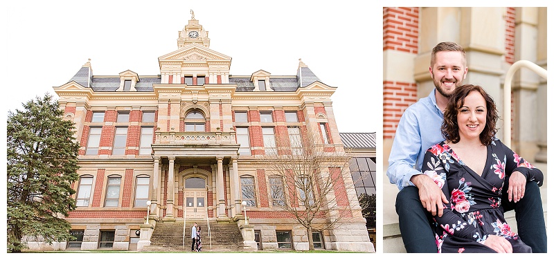 Union County Courthouse Engagement Session in Marysville Ohio