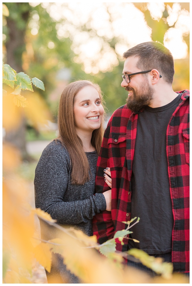 Schiller Park Engagement Session with the fall leaves