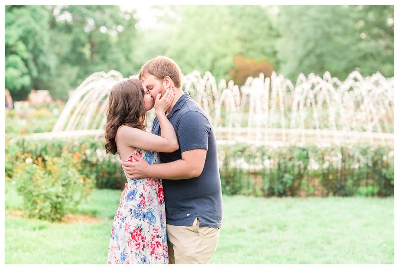 Whetstone Park of Roses Engagement Session by the fountain