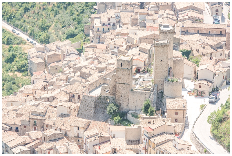 Colle Castello (Castle Hill,) rests the Caldora/Cantelmo Castle of Pacentro