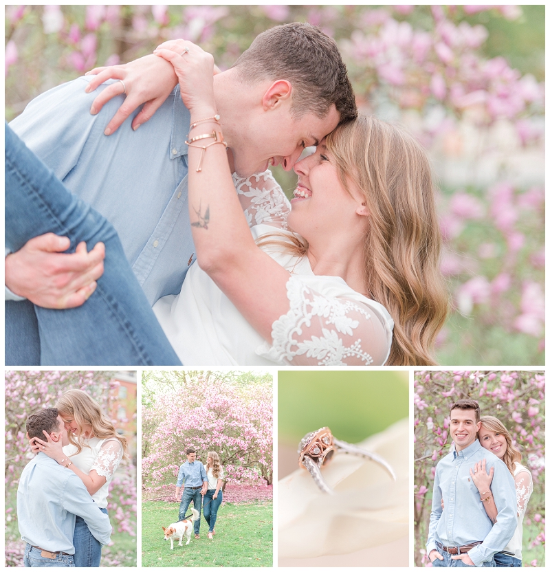 Downtown Columbus Spring Blossom Engagement Session