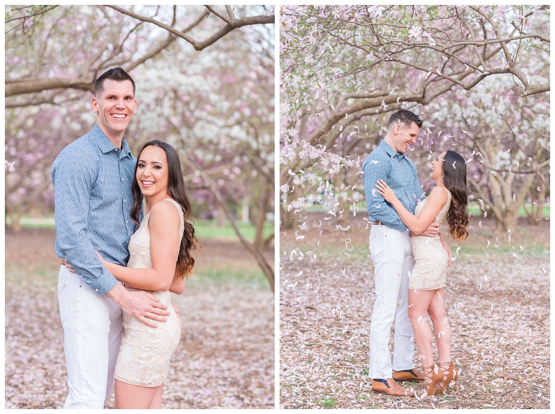 Cherry Blossom Engagement Session in Downtown Columbus Ohio