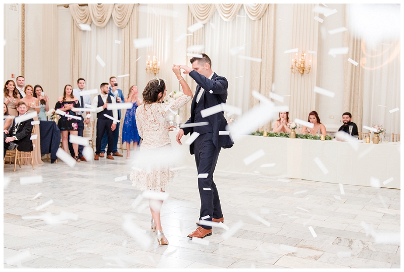 Bride and groom dancing in the Westin Columbus Ball Room