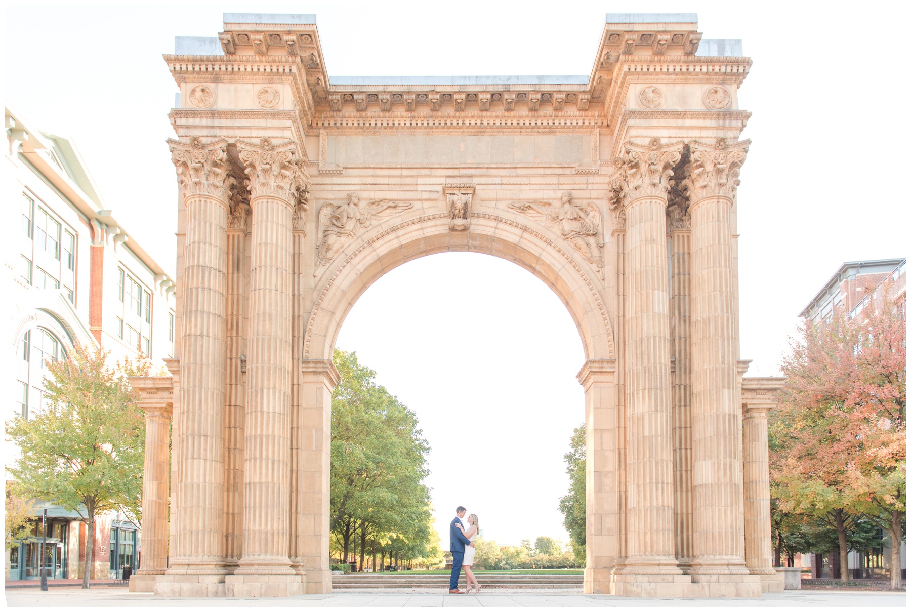 Union Station Arch downtown Columbus Ohio Wedding and Engagement photo