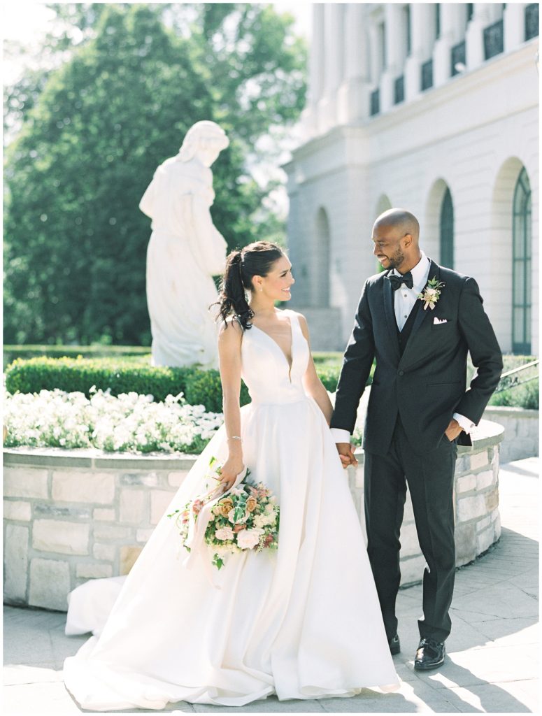 The bride and Groom at The Chateau Nemacolin Wedding in Pennsylvania